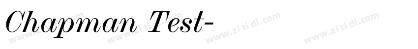Chapman Test字体转换 Chapman Test字体转换